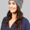 Beanie Hat in Almost Black and Beige