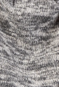 Beanie Hat in Almost Black and Beige