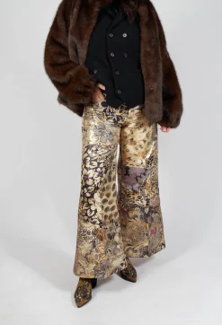 Beauty Trousers in Gold Flower