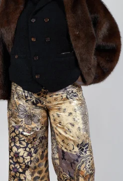 Beauty Trousers in Gold Flower