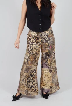 Beauty Trousers in Gold Flower