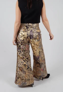 Beauty Trousers in Gold Flower