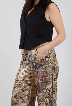 Beauty Trousers in Gold Flower