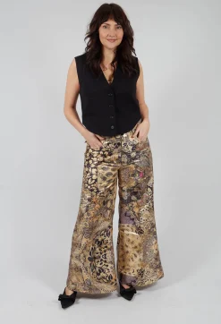 Beauty Trousers in Gold Flower