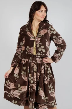 Begonia Jacket in Velour Fleur Chocolat