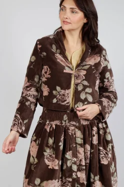 Begonia Jacket in Velour Fleur Chocolat