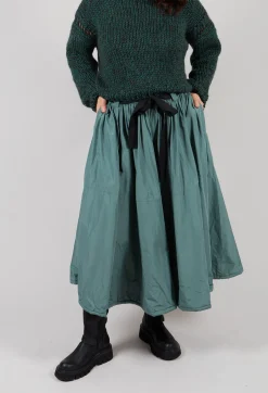 Belted Full Skirt in Sage Green