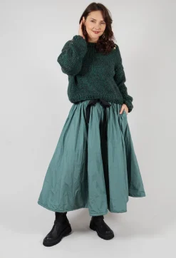 Belted Full Skirt in Sage Green