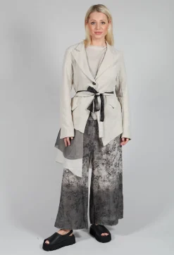 Belted Linen Jacket in Ecru