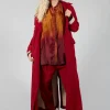 Belted Trench Coat in Blood