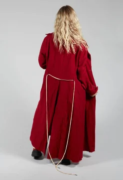 Belted Trench Coat in Blood