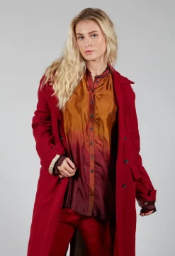 Belted Trench Coat in Blood