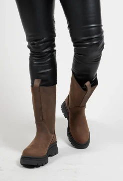 Biker Boots in Chocolate Brown