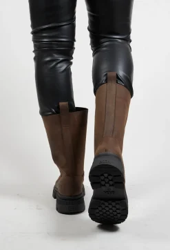 Biker Boots in Chocolate Brown