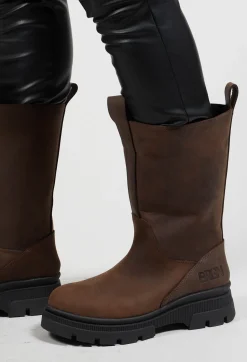 Biker Boots in Chocolate Brown
