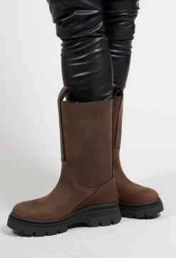 Biker Boots in Chocolate Brown