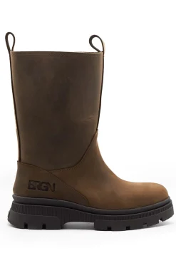 Biker Boots in Chocolate Brown