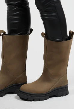 Biker Boots in Lizard Green