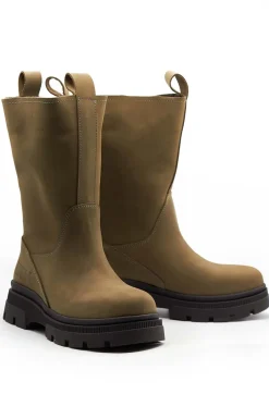 Biker Boots in Lizard Green