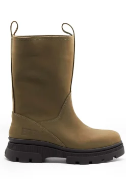 Biker Boots in Lizard Green