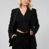 Black Blazer with Single Button Fastening