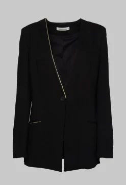 Black Blazer with Single Button Fastening