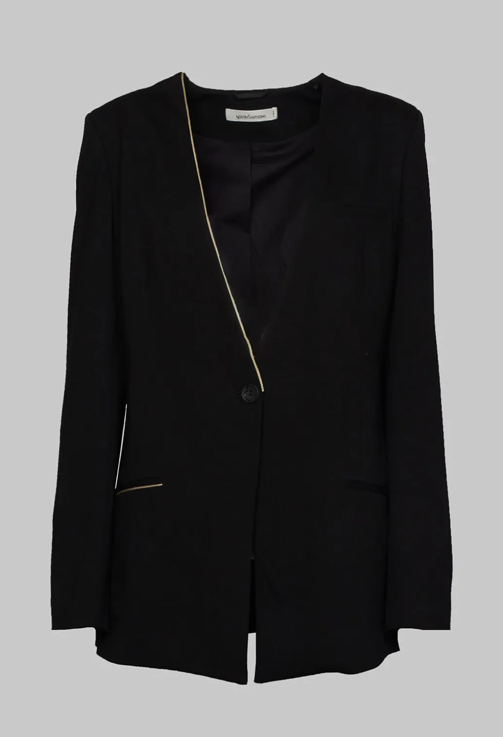 Black Blazer with Single Button Fastening
