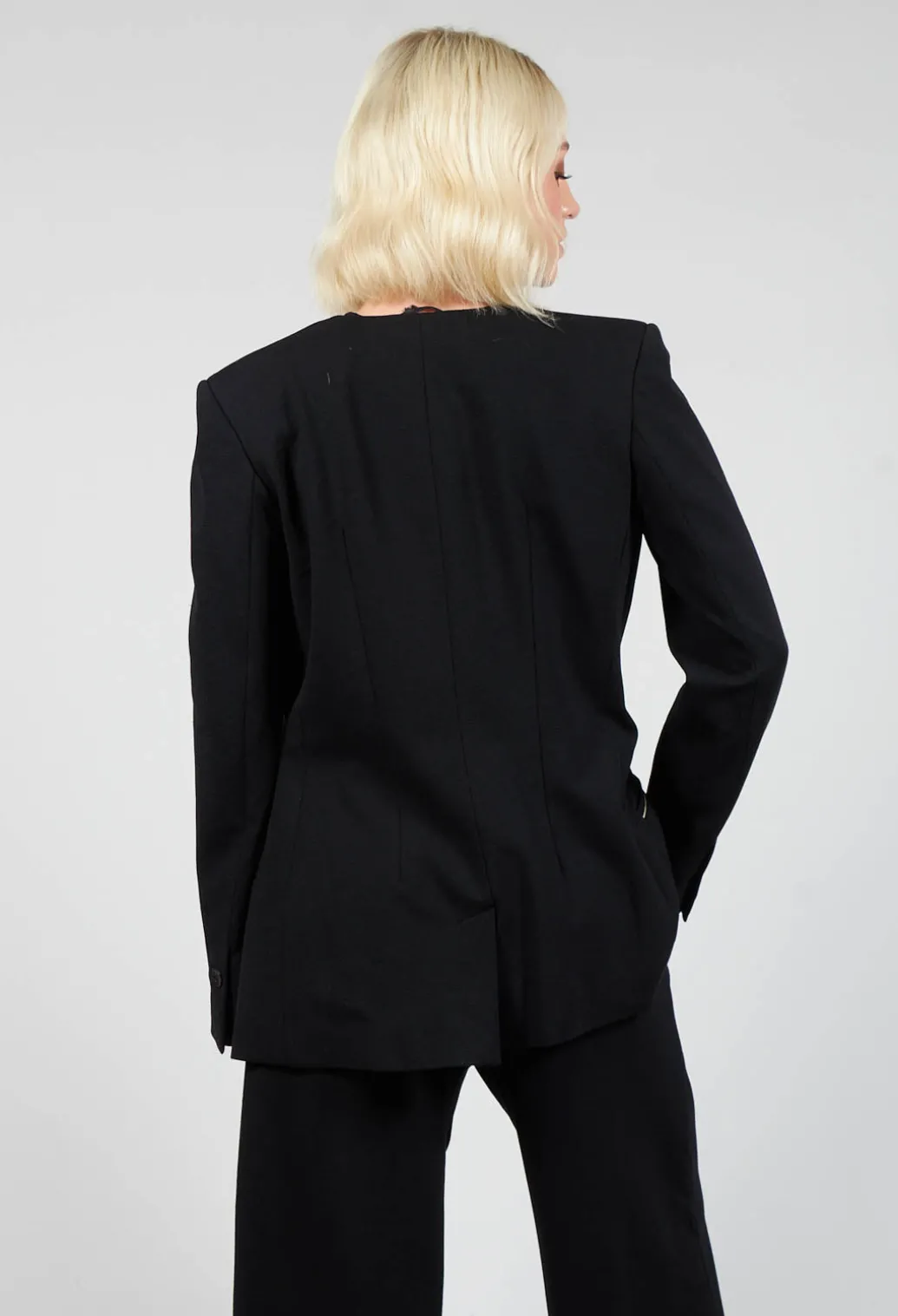 Black Blazer with Single Button Fastening