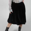 Black Pleated Skirt in Fine Virgin Wool