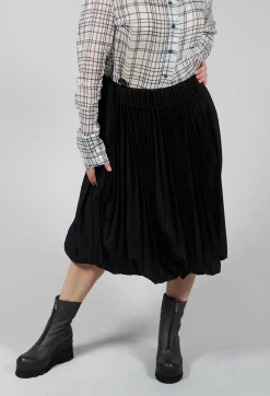 Black Pleated Skirt in Fine Virgin Wool