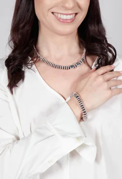 Blackened Link Chain Necklace in Gold Plated