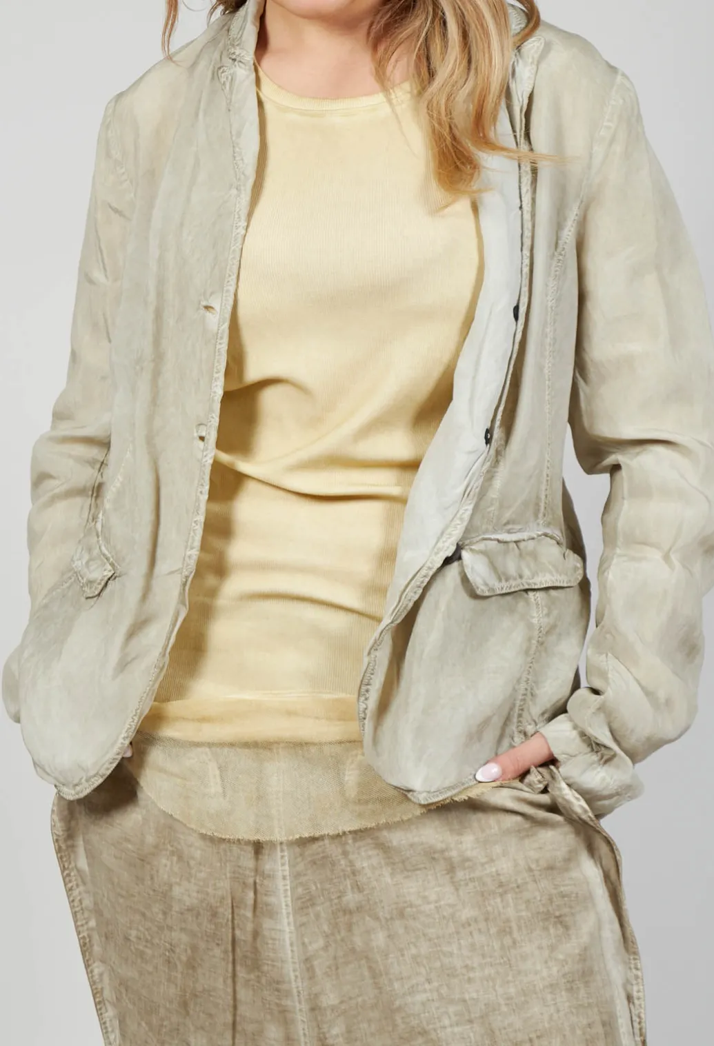 Bleached Jacket in Straw Cloud