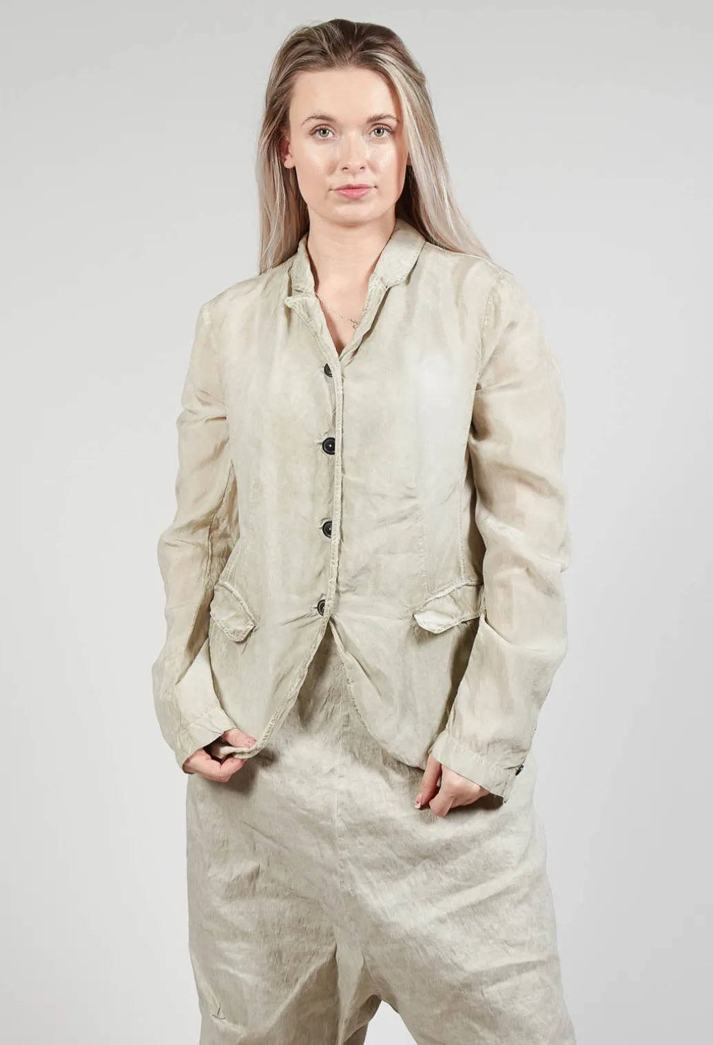 Bleached Jacket in Straw Cloud