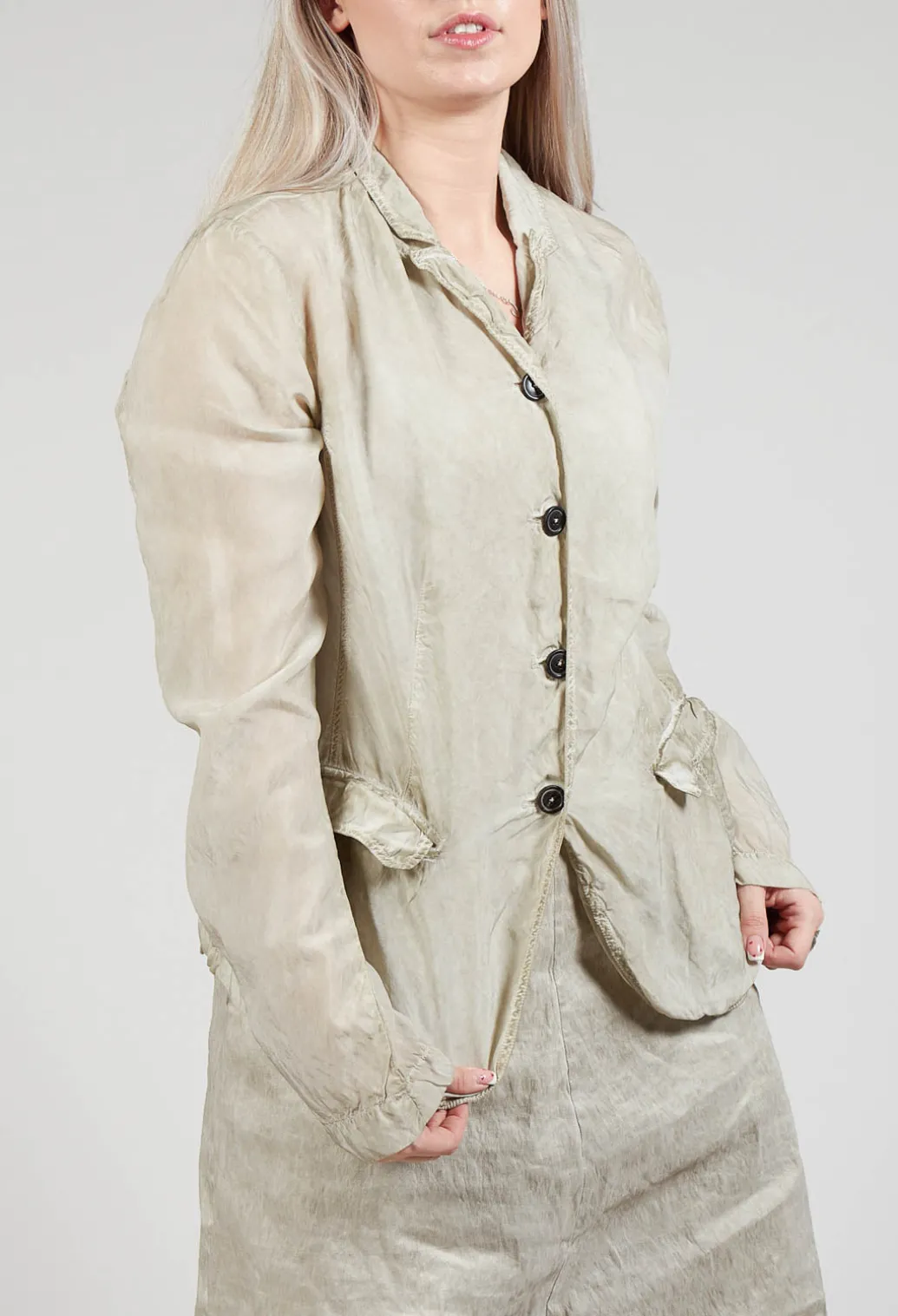Bleached Jacket in Straw Cloud