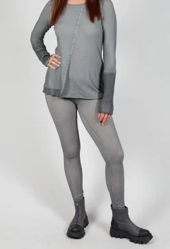 Bleached Stitch Leggings in Pencil Cloud