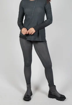 Bleached Stitch Leggings in Coal Cloud