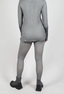 Bleached Stitch Leggings in Pencil Cloud