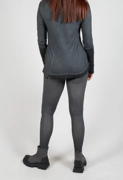 Bleached Stitch Leggings in Coal Cloud