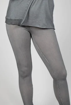 Bleached Stitch Leggings in Pencil Cloud