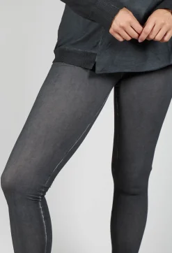 Bleached Stitch Leggings in Coal Cloud