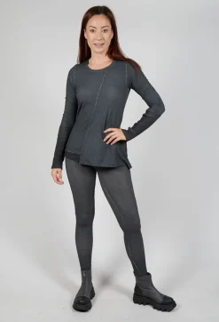 Bleached Stitch Leggings in Coal Cloud
