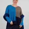 Block Colour Jumper in Crusca Sky and Blu