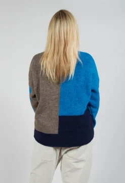 Block Colour Jumper in Crusca Sky and Blu
