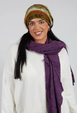 Block Wool Scarf in Iris