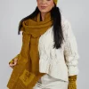 Block Wool Scarf in Mustard