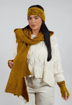 Block Wool Scarf in Mustard