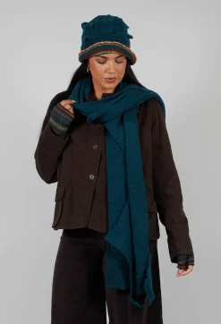 Block Wool Scarf in Turquoise