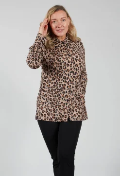 Blouse in Leopard / Camel