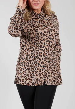 Blouse in Leopard / Camel
