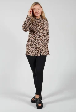 Blouse in Leopard / Camel